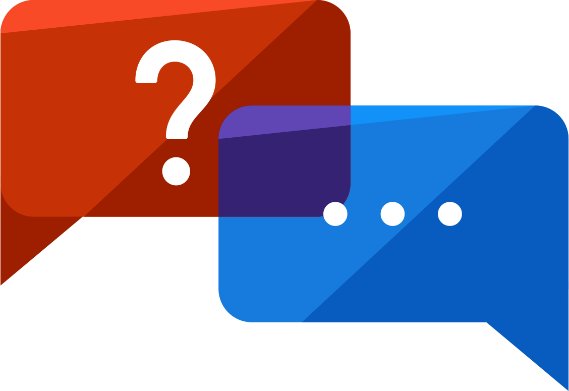 Icon: Question and answer chat bubble